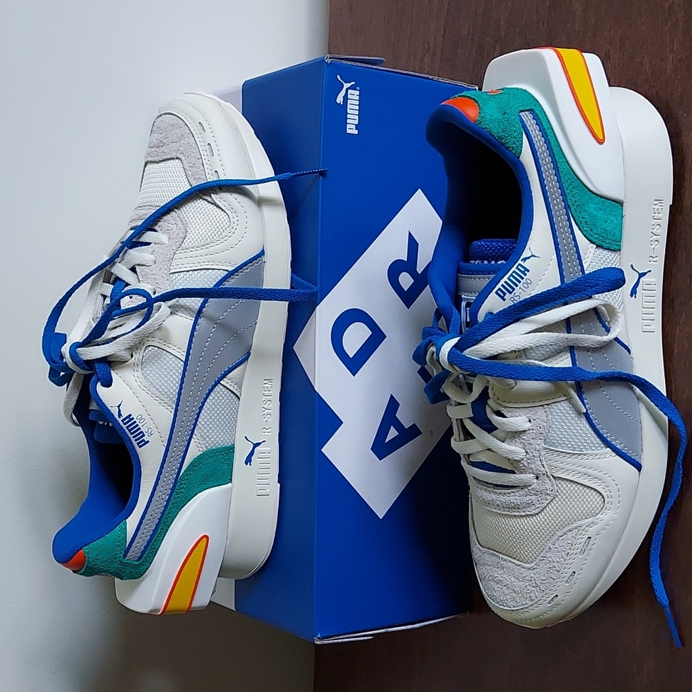 Puma RS-100 Ader Error Whisper White LAPIS blue new in box men's 8  Eur 40.5